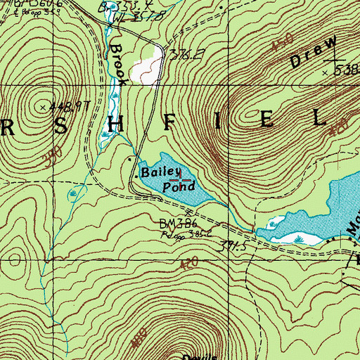 Topographic Map of Bailey Pond, VT