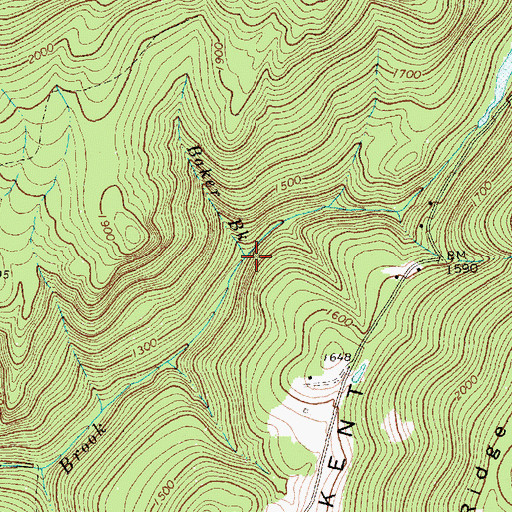 Topographic Map of Baker Brook, VT