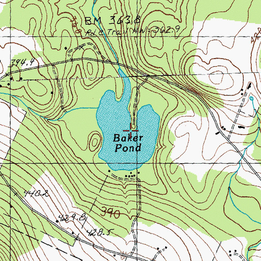 Topographic Map of Baker Pond, VT