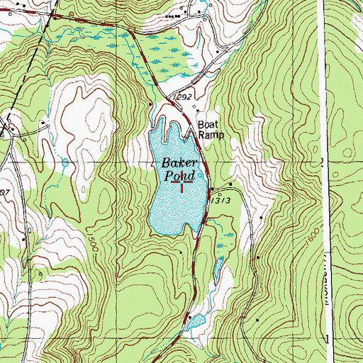 Topographic Map of Baker Pond, VT