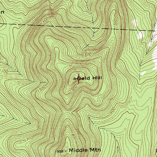 Topographic Map of Bald Hill, VT