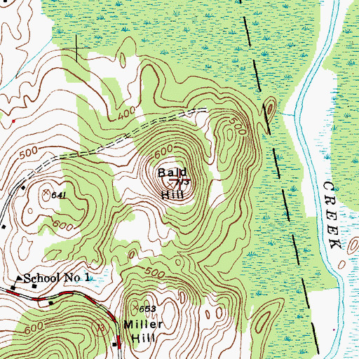 Topographic Map of Bald Hill, VT