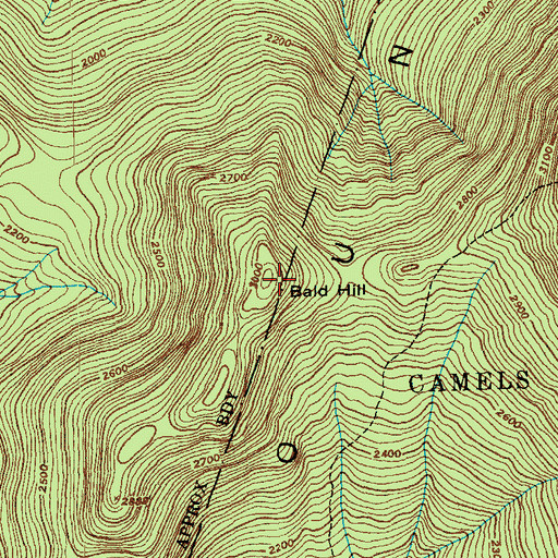 Topographic Map of Bald Hill, VT