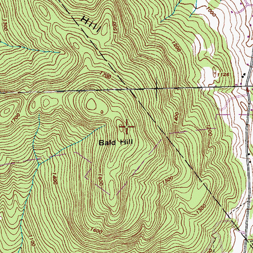 Topographic Map of Bald Hill, VT