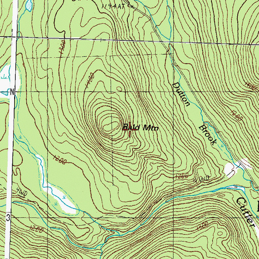 Topographic Map of Bald Mountain, VT