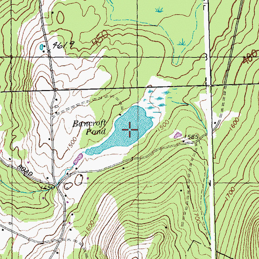 Topographic Map of Bancroft Pond, VT