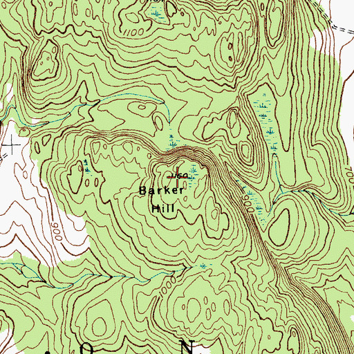 Topographic Map of Barker Hill, VT