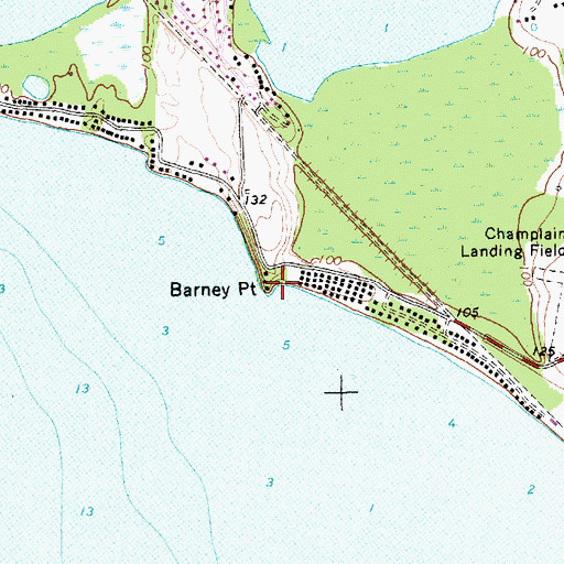 Topographic Map of Barney Point, VT