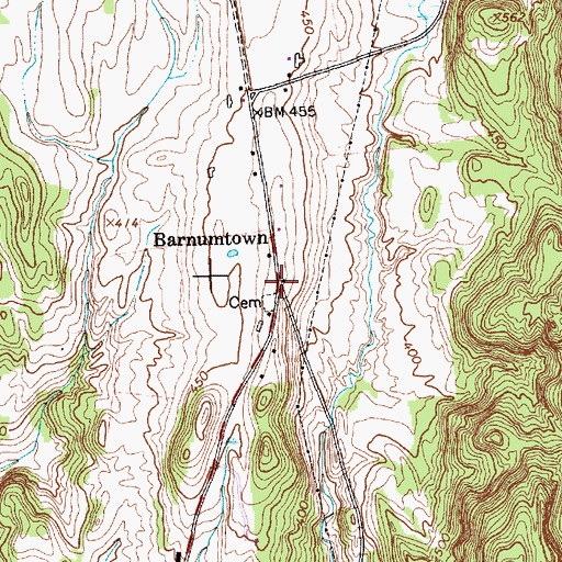 Topographic Map of Barnumtown, VT