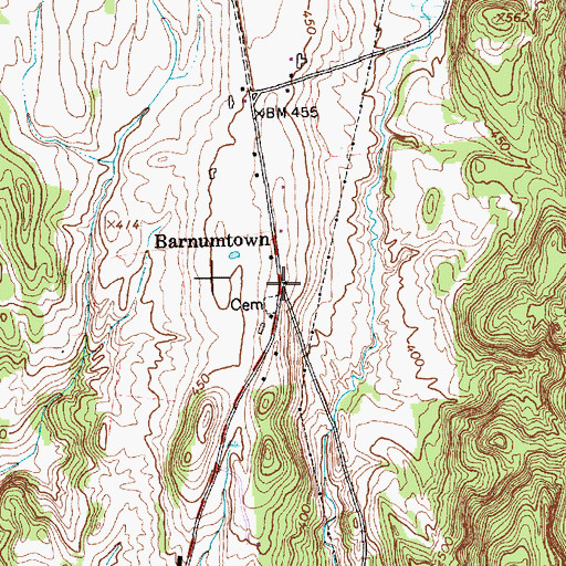 Topographic Map of Barnumtown, VT