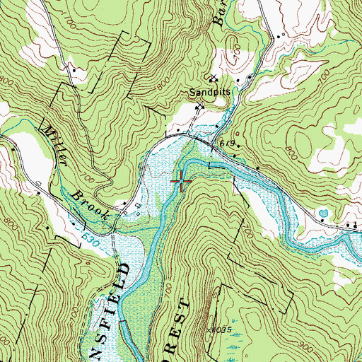 Topographic Map of Barrows Brook, VT