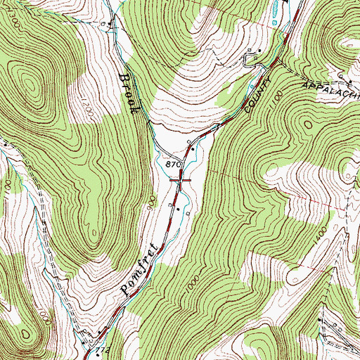 Topographic Map of Bartlett Brook, VT