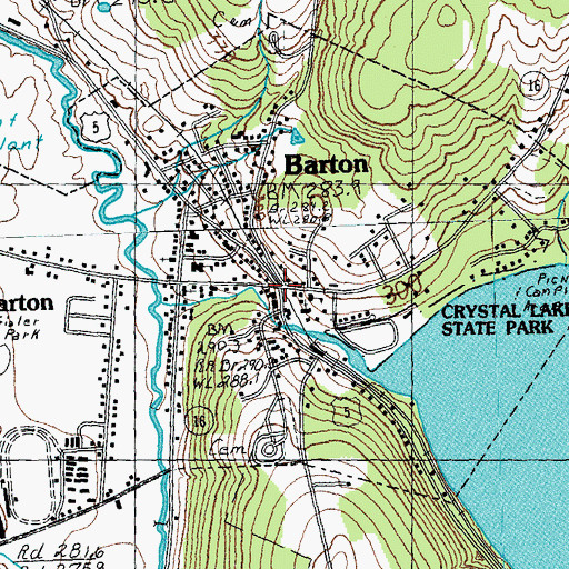 Topographic Map of Barton, VT