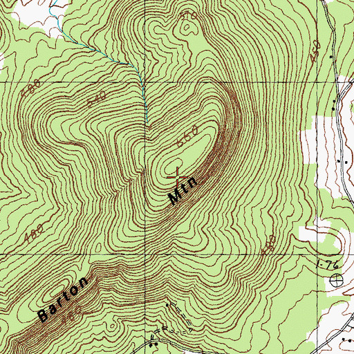Topographic Map of Barton Mountain, VT