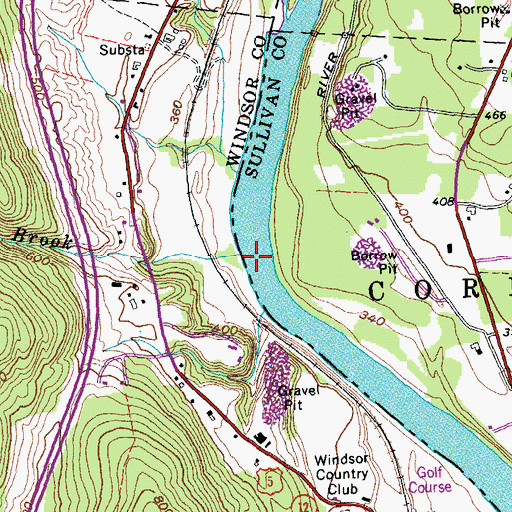 Topographic Map of Bashan Brook, VT