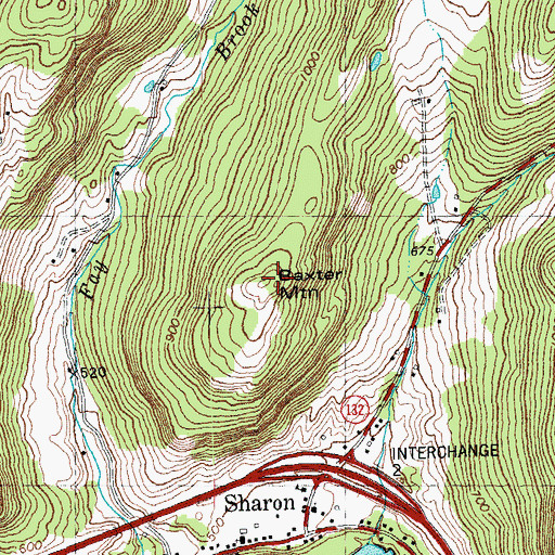 Topographic Map of Baxter Mountain, VT