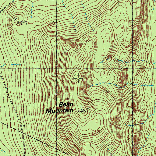 Topographic Map of Bean Mountain, VT