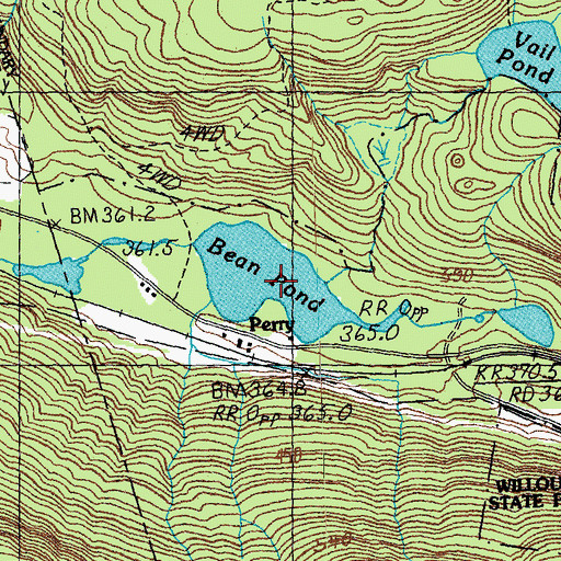 Topographic Map of Bean Pond, VT