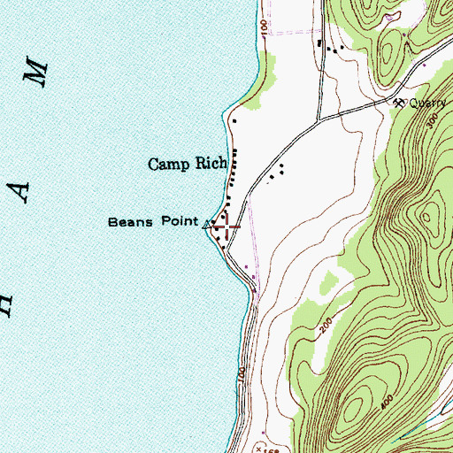 Topographic Map of Beans Point, VT