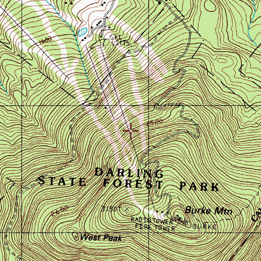 Topographic Map of Bear Den Trail, VT