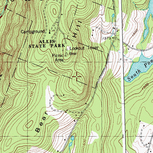 Topographic Map of Bear Hill, VT