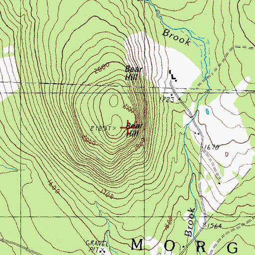 Topographic Map of Bear Hill, VT