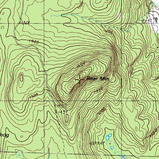 Topographic Map of Bear Mountain, VT