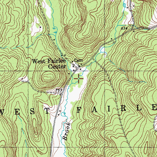 Topographic Map of Bear North Brook, VT