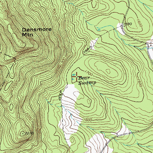 Topographic Map of Bear Swamp, VT