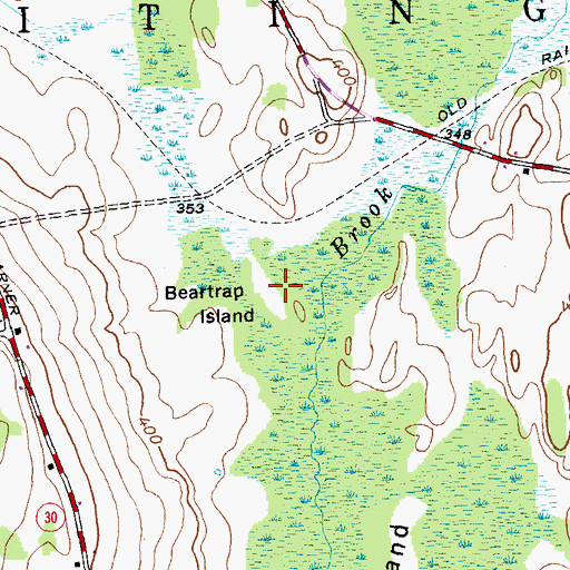 Topographic Map of Beartrap Island, VT