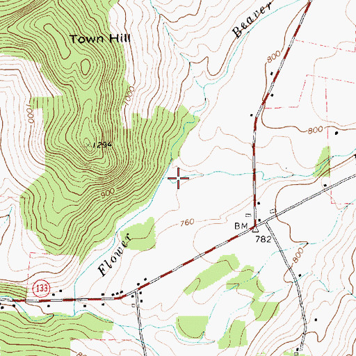 Topographic Map of Beaver Brook, VT