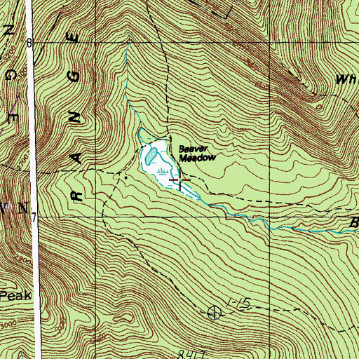 Topographic Map of Beaver Meadow, VT