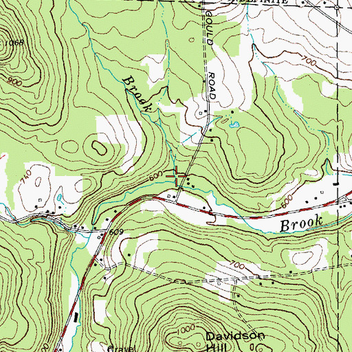 Topographic Map of Beaver Meadow Brook, VT