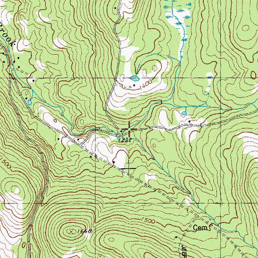 Topographic Map of Beaver Meadow Brook, VT