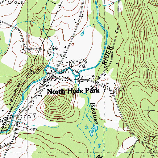 Topographic Map of Beaver Meadow Brook, VT