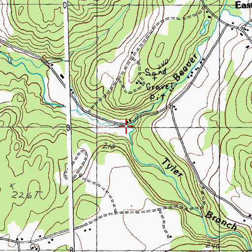 Topographic Map of Beaver Meadow Brook, VT
