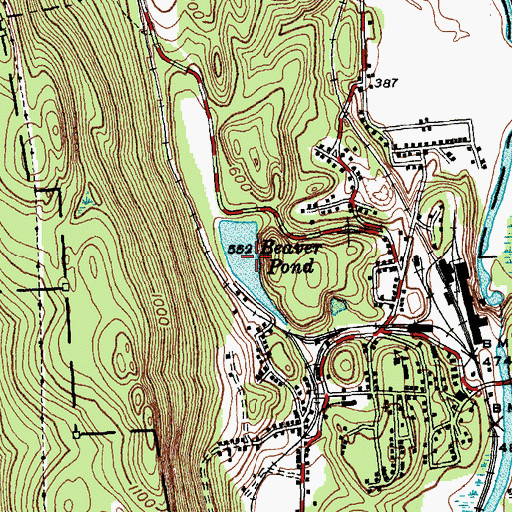 Topographic Map of Beaver Pond, VT