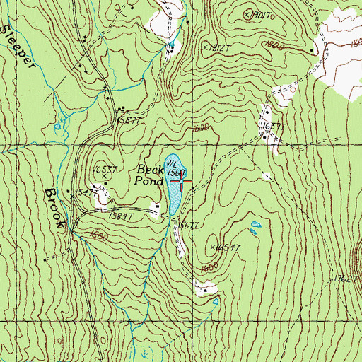 Topographic Map of Beck Pond, VT