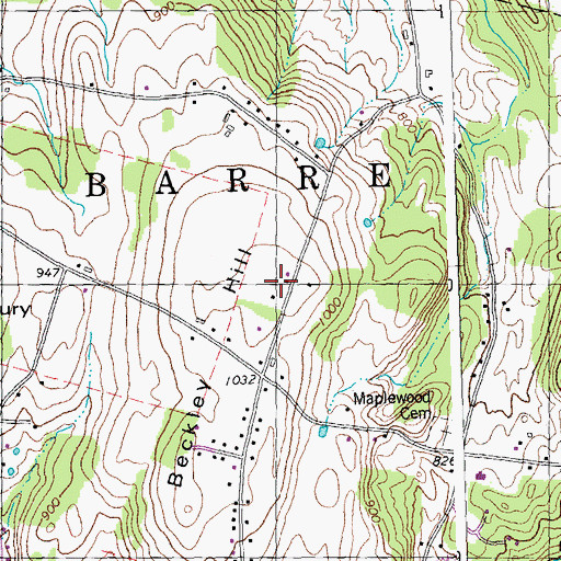Topographic Map of Beckley Hill, VT