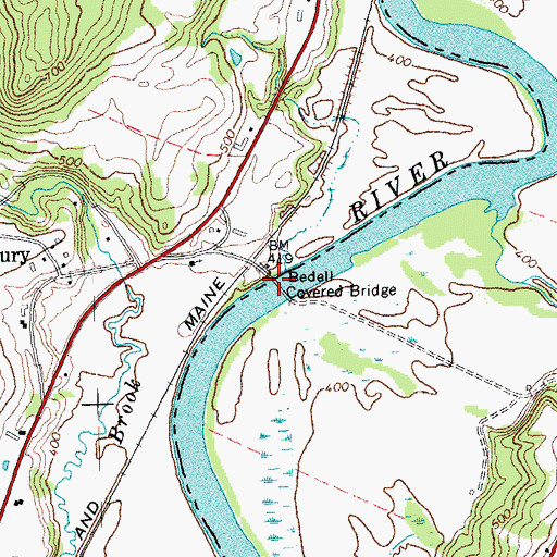 Topographic Map of Bedell Covered Bridge, VT