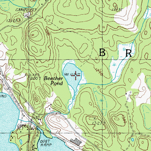 Topographic Map of Beecher Pond, VT