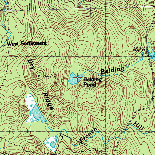 Topographic Map of Belding Pond, VT
