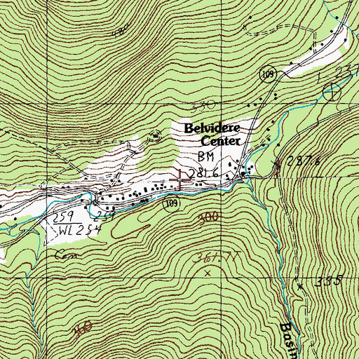 Topographic Map of Belvidere Center, VT