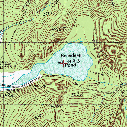 Topographic Map of Belvidere Pond, VT