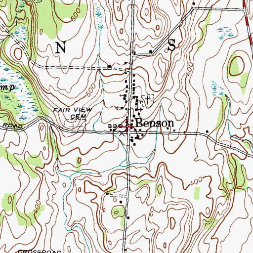 Topographic Map of Benson, VT