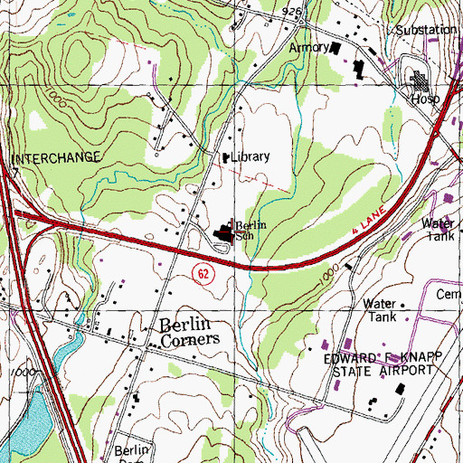 Topographic Map of Berlin Elementary School, VT
