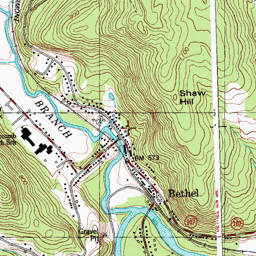Topographic Map of Bethel, VT