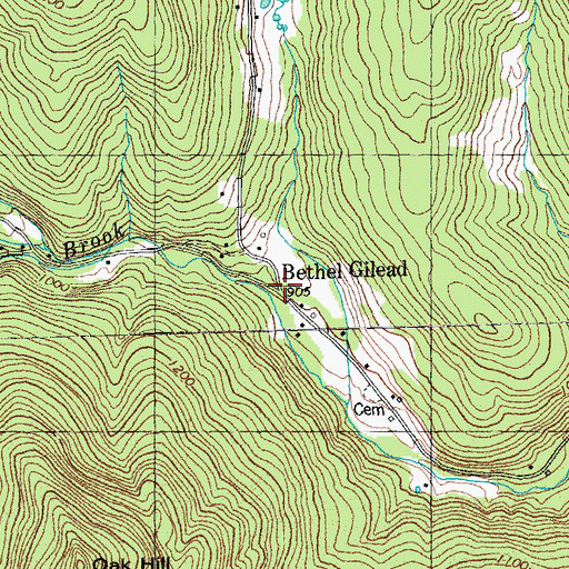 Topographic Map of Bethel Gilead, VT