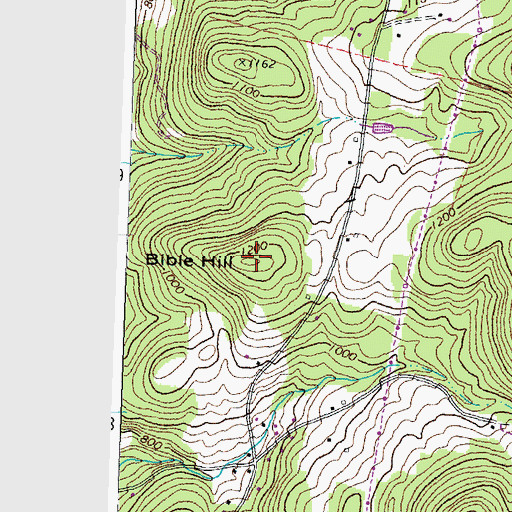 Topographic Map of Bible Hill, VT