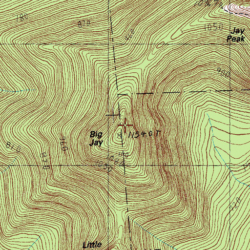Topographic Map of Big Jay, VT
